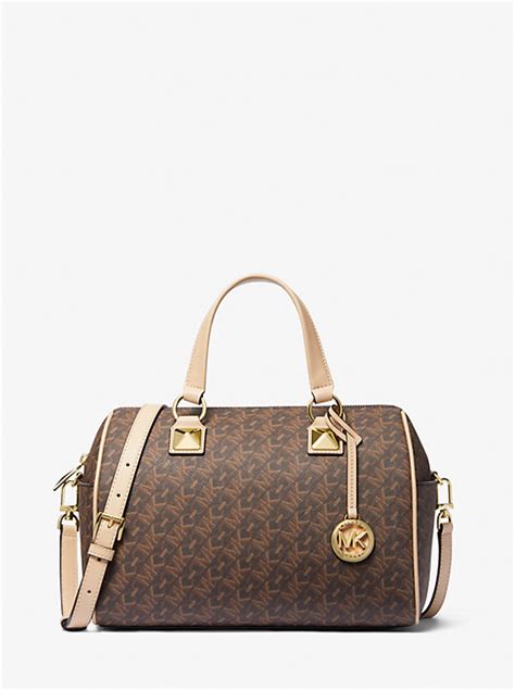 michael kors gratson gold|Grayson Medium Empire Signature Logo Satchel .